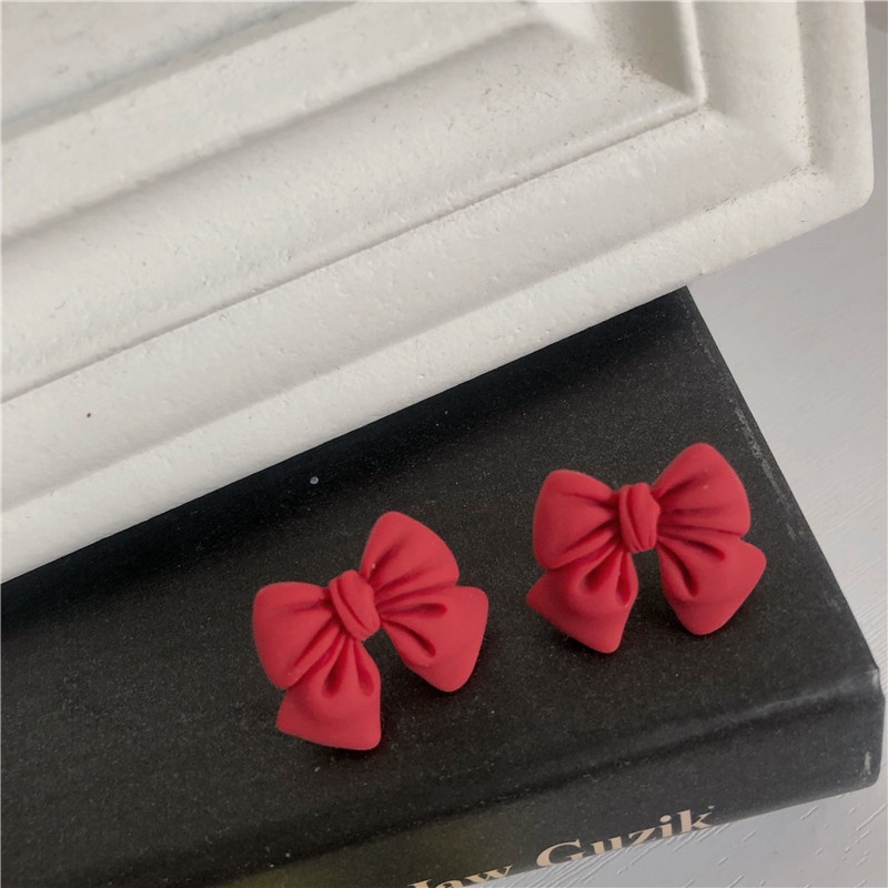 Anting Desain Pita Warna Permen frosted Gaya Korea Untuk Wanita