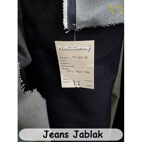 Bahan Kain Jeans Denim Jablak Grade A B C Stretch Non Stretch Badjatex Bratatex Tyfountex Malaka Sak