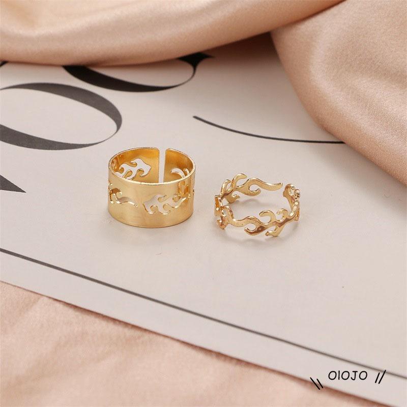 Set Cincin Model Terbuka Bahan Logam Gaya Vintage ol2