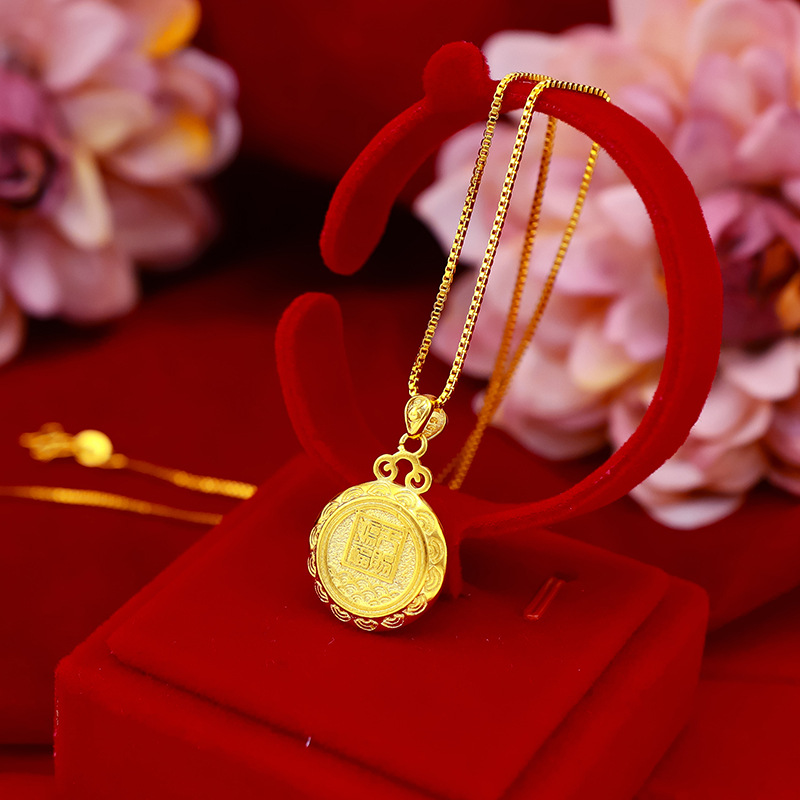 Kalung Emas Asli Kadar 375 Dengan Liontin Tulisan Blessing Untuk Wanita