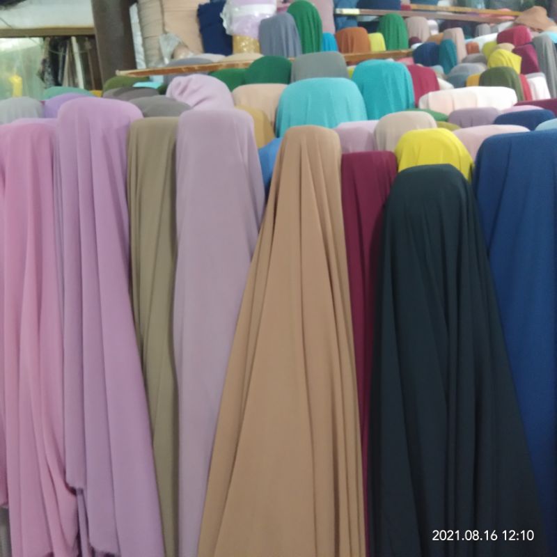 HARGA/0,5 M | KAIN CERUTY BABY DOL PREMIUM - BAHAN CERUTI POLOS - BAHAN CERUTI PREMIUM METERAN