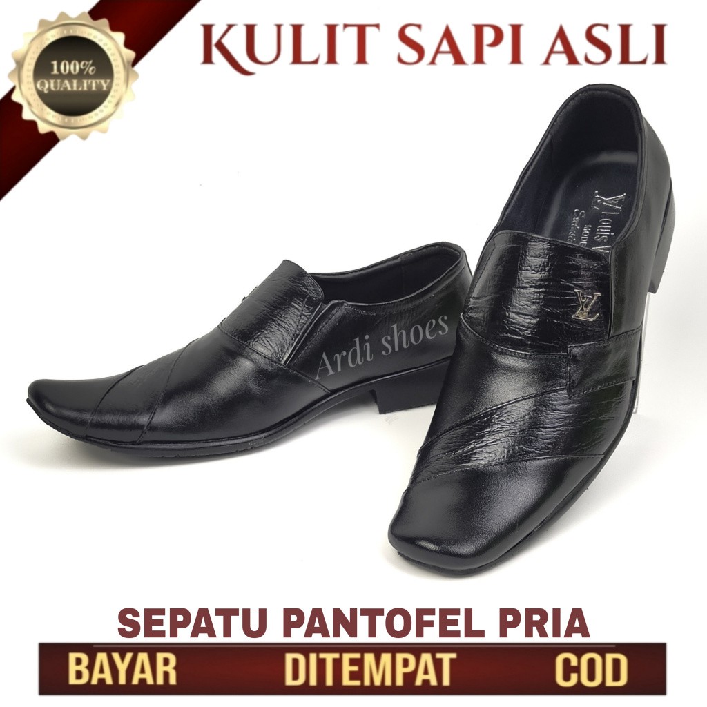 Sepatu Pantofel Kulit Asli Pria Pantofel Kerja  Pentopel Kantor Dinas Sepatu Casual Cowok 902