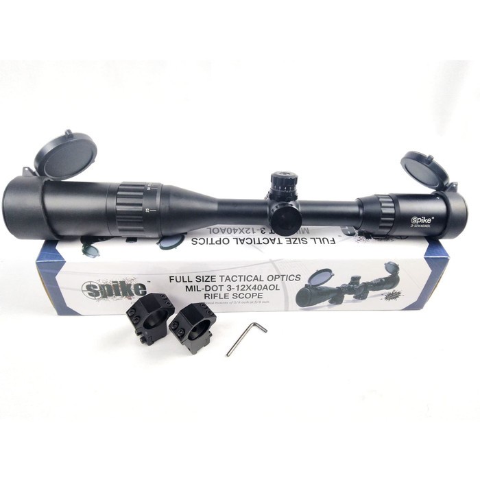 Teleskop Riflescope Spike 3-1240 Aol Super Jernih Tahan Getar Terlaris
