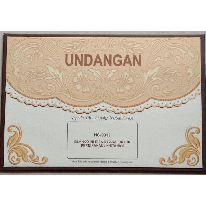 Blangko Undangan Pernikahan ERA BARU / ERBA HC-9912 COVER nya saja