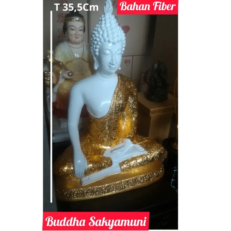 Patung Buddha-Rupang Buddha Sakyamuni Fiber 35,5Cm