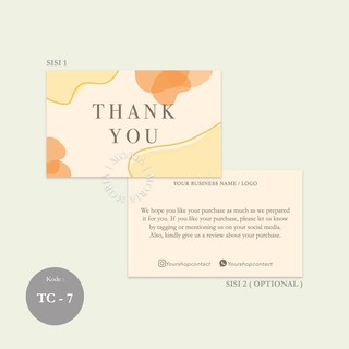 Custom Thank You Card / Kartu Ucapan Terima Kasih / Greeting Card