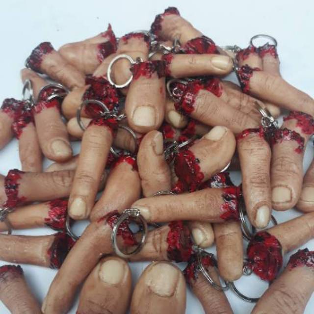Bisa[ COD ] gantungan kunci unik | souvenir gantungan kunci motor mobil unik dan lucu jari tangan mutilasi campur terlaris termurah-2