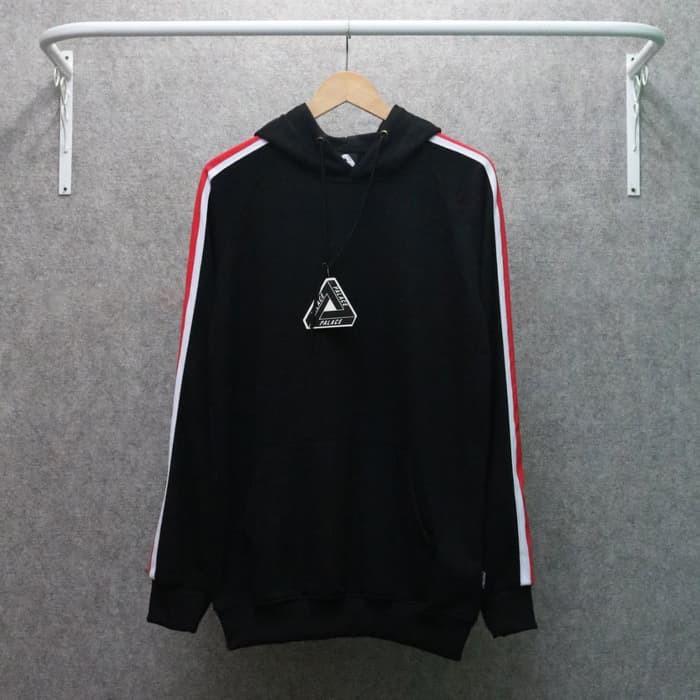 JAKET HOODIE PALACE HITAM STRIP DISTRO SWAG Slayershop