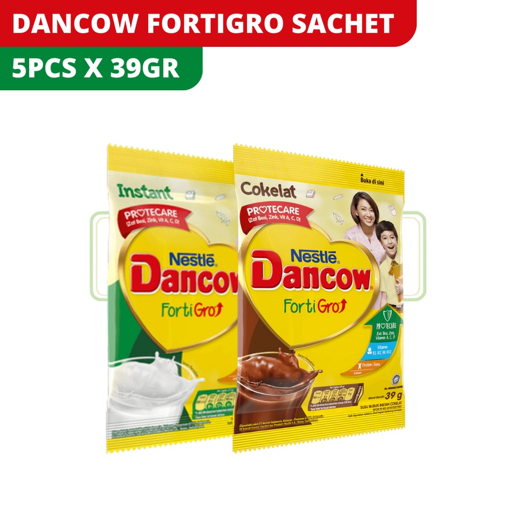 

DANCOW FORTIGRO INSTANT/ COKLAT SACHET 39 GR X 5 SACHET