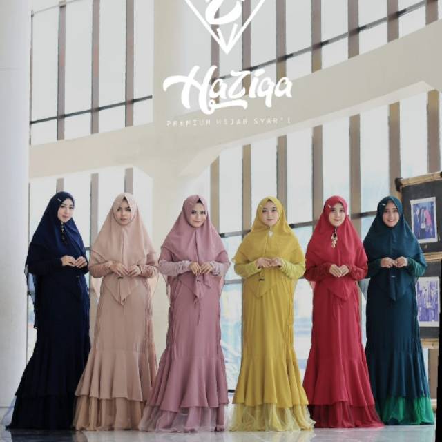Gamis haziqa super premium/ set gamis syar'i
