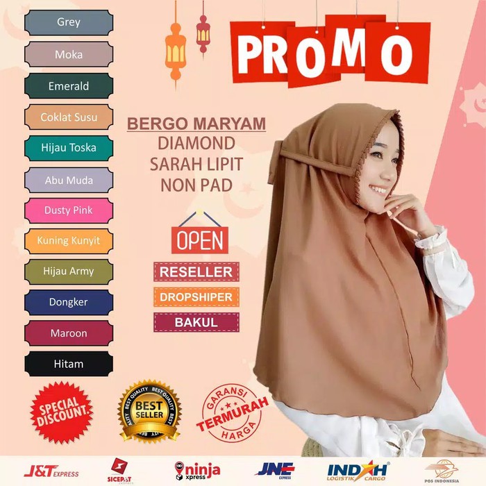 JILBAB BERGO TALI LIPIT DIAMOND KHIMAR LIPIT HIJAB INSTAN BERGO LIPIT - LIPIT DONGKR