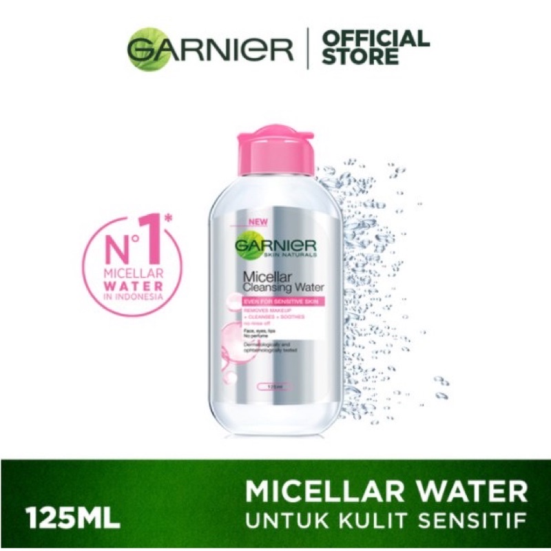 GARNIER MICELLAR WATER CLEANSING WATER PINK BIRU 125 ML