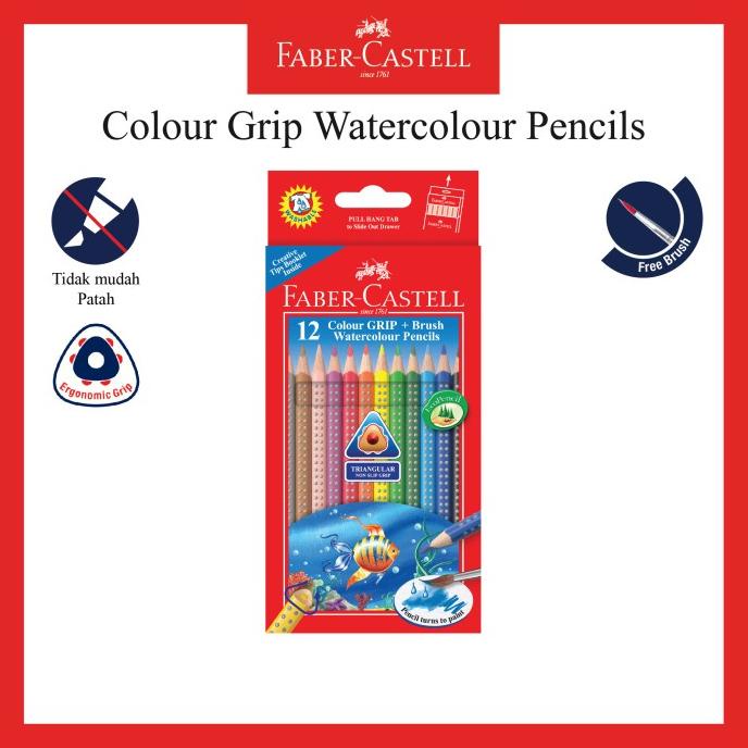 

Faber-Castell Colour Grip Watercolour Pencils 12L