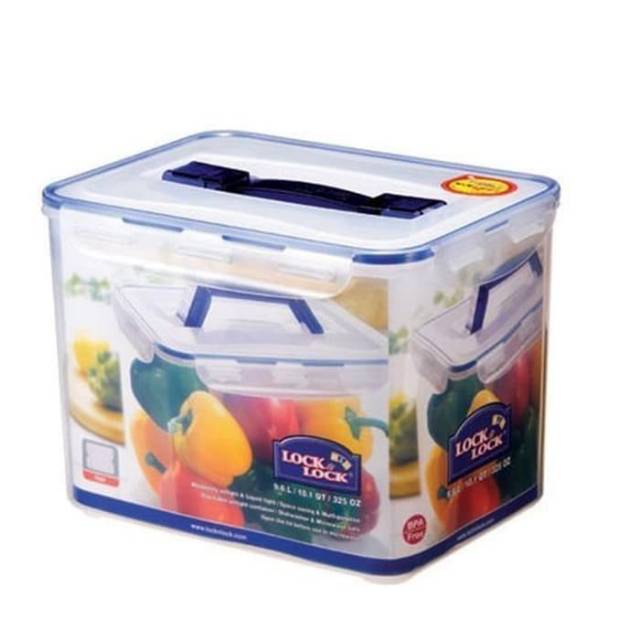 Lock n Lock Food Container 9.6L HPL885 with Handle and Tray Wadah Makanan besar dengan saringan