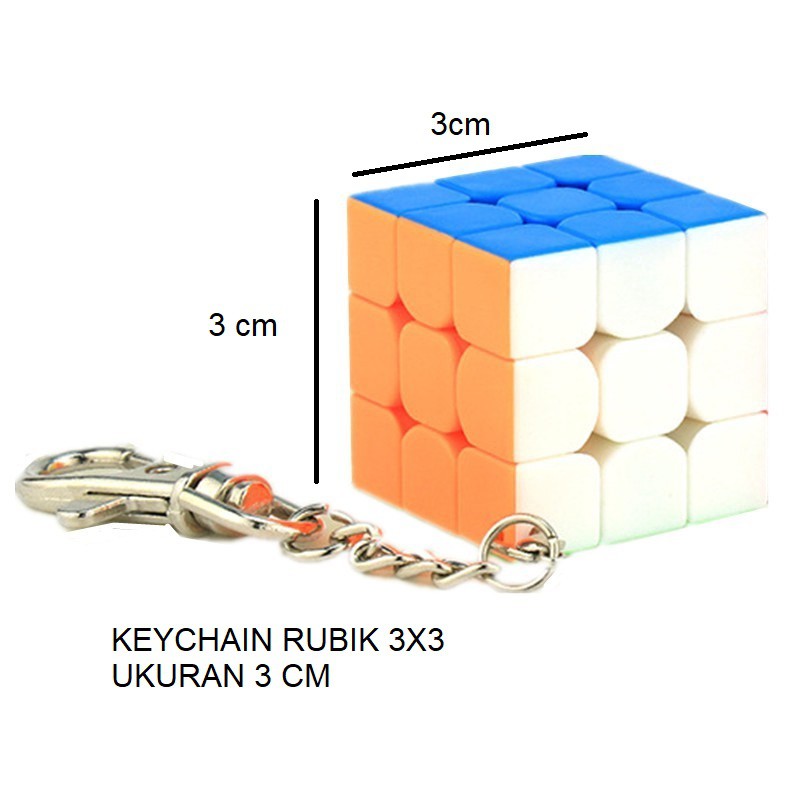 Keychain Rubik 3x3 Mini 30 mm Moyu - Gantungan Kunci Rubik 3x3 3 cm