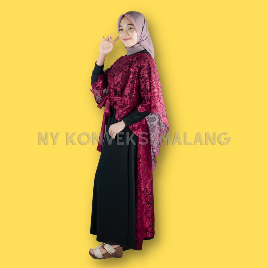 Long Cape Brukat Metalic (Cape Panjang Brokat Brukat Wisuda / Kondangan)