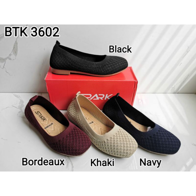 sepatu flat-sepatu wanita-sepatu spark-btk3602-sepatu rajut-sepatu slip on.