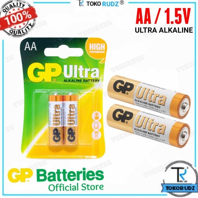 [Ready] Baterai Aa Lr6 Ultra Alkaline 1.5V Gp Original Isi 2 Pcs [S1Ds20]