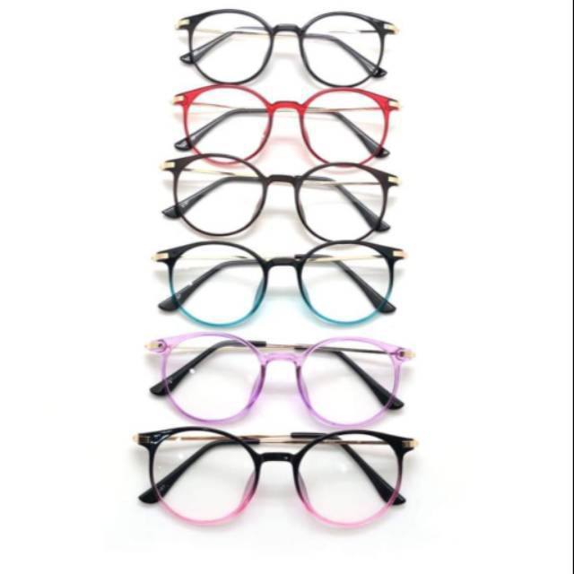 Frame Kacamata Bulat, Kaca mata Wanita, Kacamata Vintage, Kaca mata Trendy, Kacamata Elegant 8167