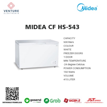 Chest Freezer Box 500 Liter Midea HS-543C