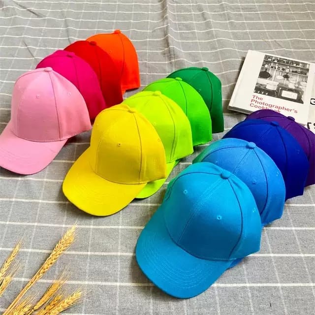 Topi Baseball Polos Anak dan Dewasa Bordir Gaya Korea Pria Wanita Distro