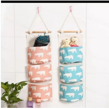 POUCH GANTUNG 3 SEKAT MULTIFUNGSI STORAGE BAG SERBAGUNA GANTUNG.