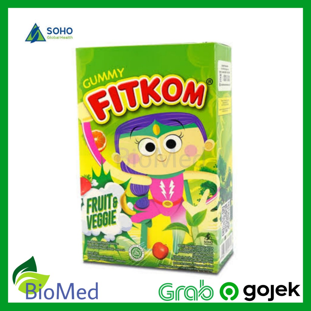 FITKOM GUMMY Fruit Veggie Hijau - Vitamin A B C E Suplemen Anak