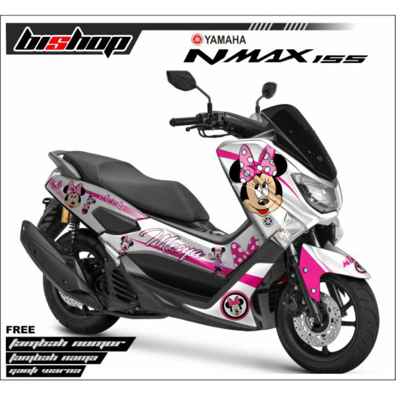 Decal nmax old full body Striping motor nmax 155 motif mini mouse Sticker motor Stiker nmax 155
