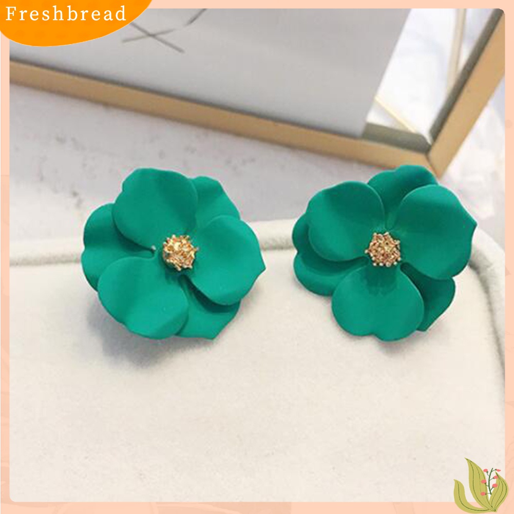 Fresh| Anting Stud Desain Bunga Warna-Warni Untuk Wanita