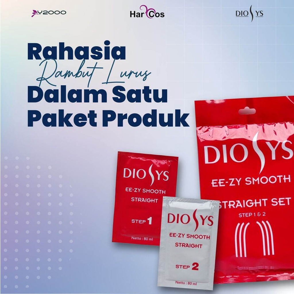 DIOSYS Straight Set Step 1 dan 2  Paket Lengkap Hemat Smoothing Pelurus Rambut 80ml