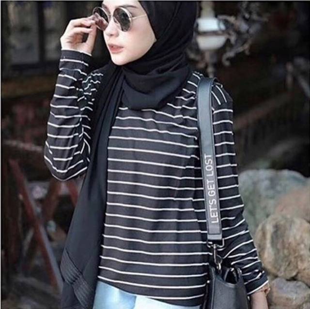 Damai -  basic long stripe top