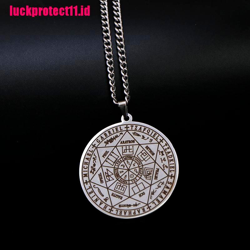 (LUCK) Kalung Tali Dengan Liontin 7 Archangels Sigil Untuk Pria