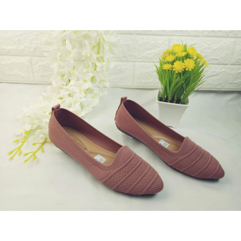 Flat Shoes Wanita Rajut Import DEO 07~ Gravici