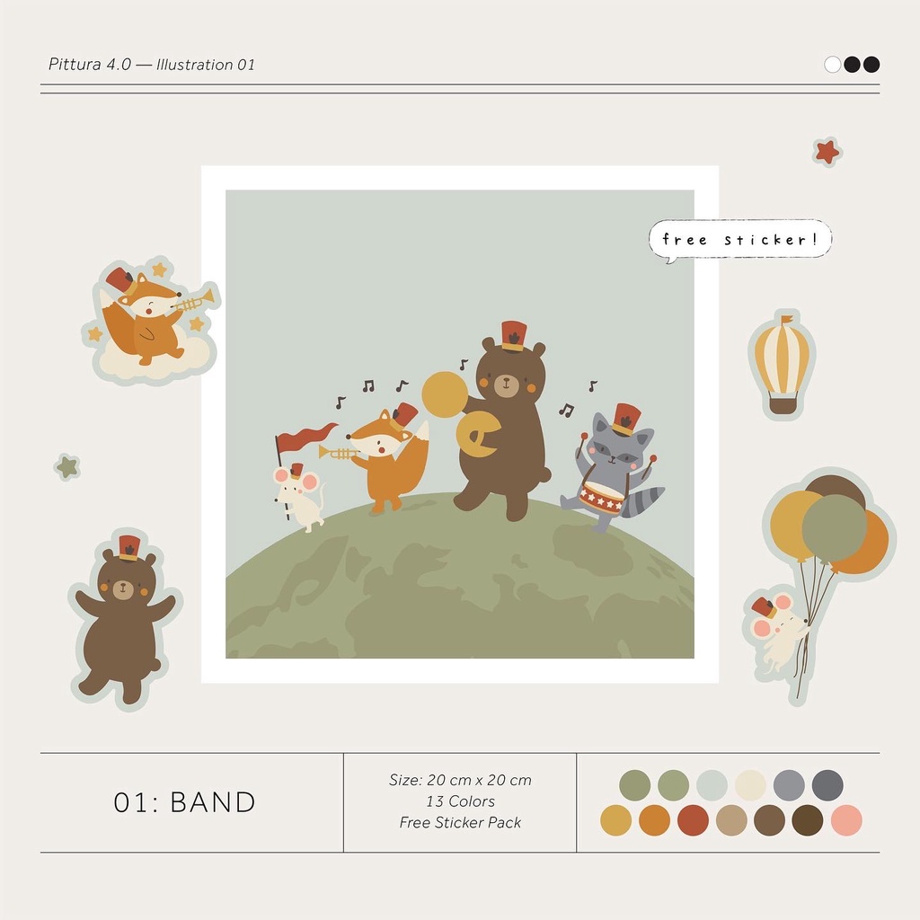 

PITTURA BAND kanvas lukis 20x20 paint by number me time painting kit