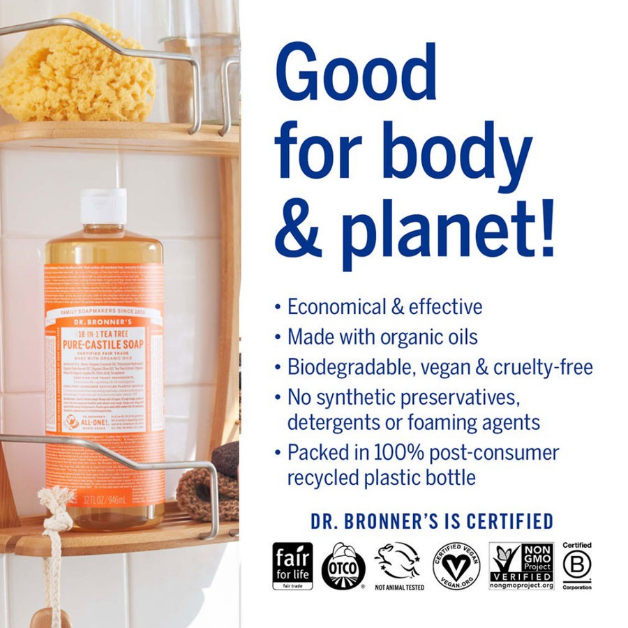 Dr. Bronner's - Tea Tree Pure Castile Liquid Soap 237ml