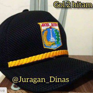 TOPI PNS PEMPROV DKI JAYARAYA HITAM BAHAN JARING DOBEL MESS