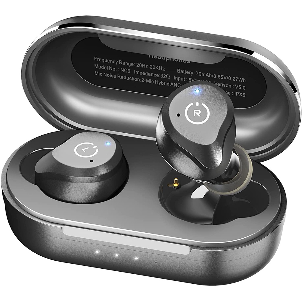 TOZO NC9 Hybrid ANC Wireless Earbuds Stereo Transparency Mode IPX6 Wireless Charging