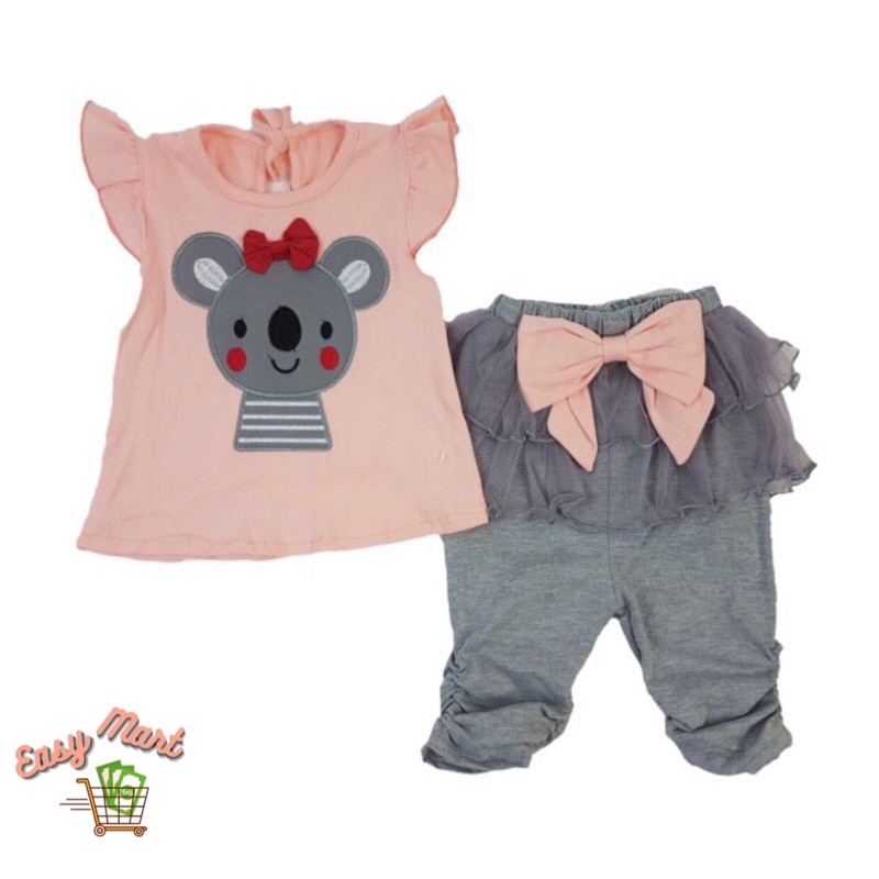  Baju  Set Anak  Perempuan  Rok  Celana Panjang  Double Knit 