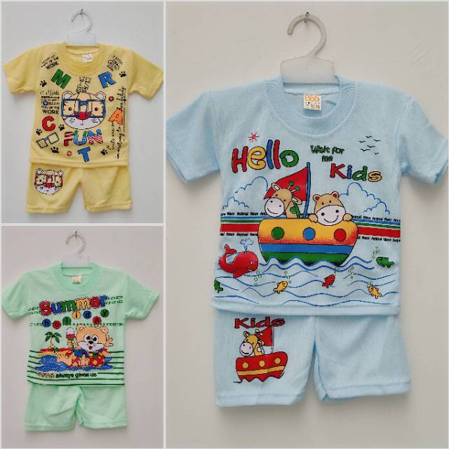 Setelan baju celana BOO MUDA Pendek Singlet anak bayi