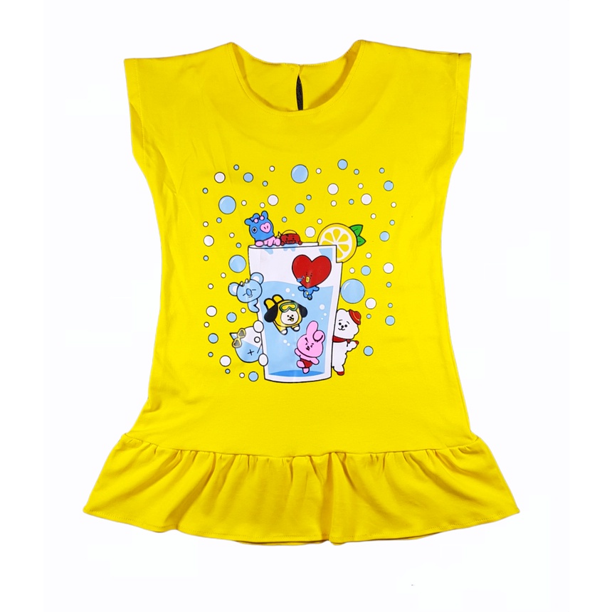 Jemico | Dress kaos anak perempuan bt 21 1 tahun - 6 tahun manis dan lucu