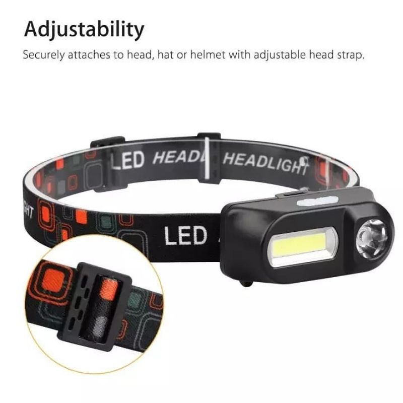 Headlamp Flashlight Headlight Senter Kepala Rechargeable KX 1804 High / senter kepala 2 tombol