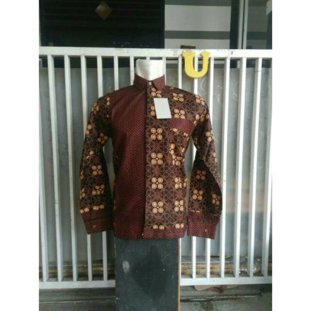 Kemeja batik pria warna coklat