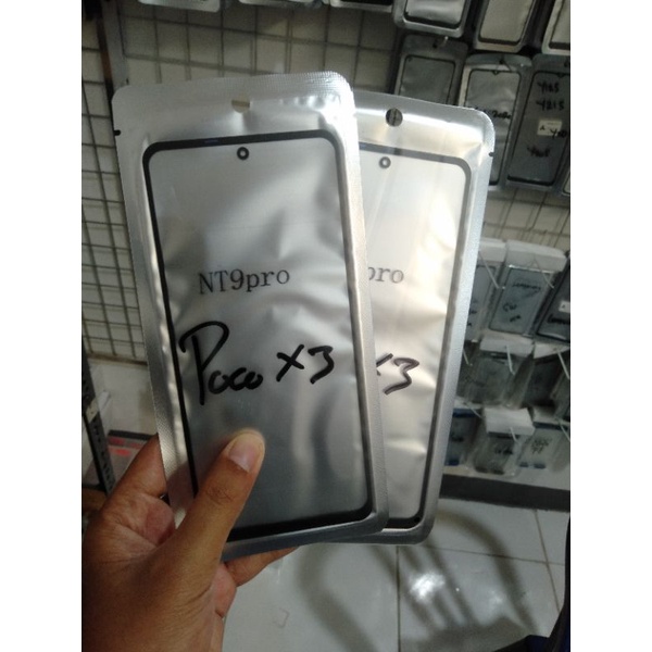 Kaca Lcd kaca depan touchscreen Poco X3 gorilla Glass plus lem Oca