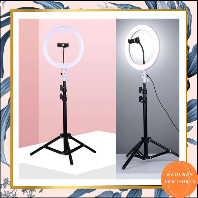 RING LIGHT LED 33CM Lampu 33 cm Make Up Lampu Ringlight 33CM+Tripod 2.1M [Paket]