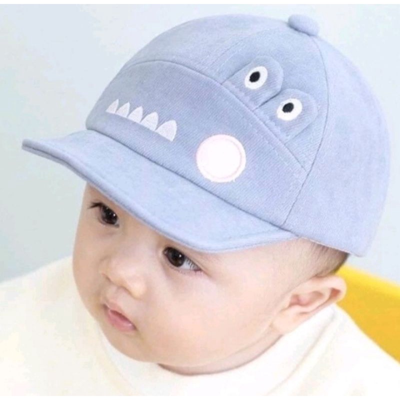 Topi anak bayi laki laki karakter Aligator Topi bayi Topi anak lucu topi anak bayi perempuan-Biru muda