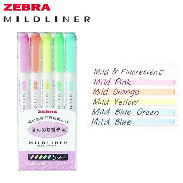 zebra mildliner highlighters pastel