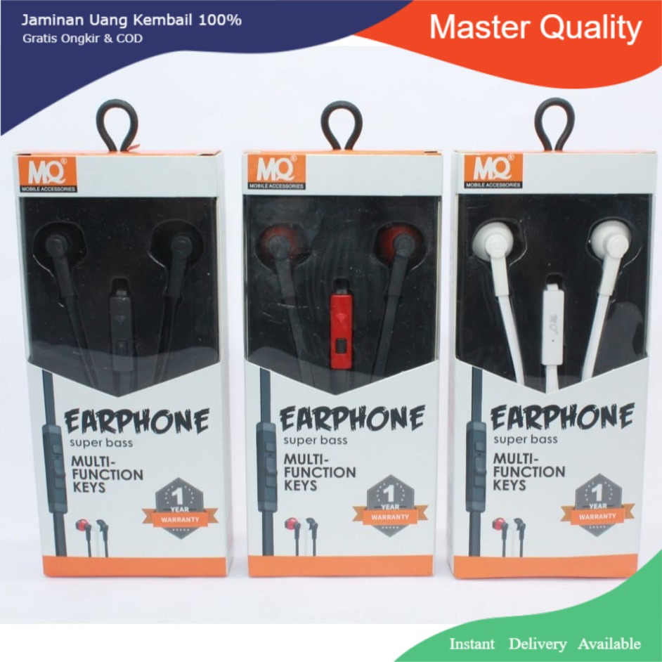 Handsfree/Headset/Earphone Super Big Bass &amp; stereo MQ-02 New Call &amp; Music