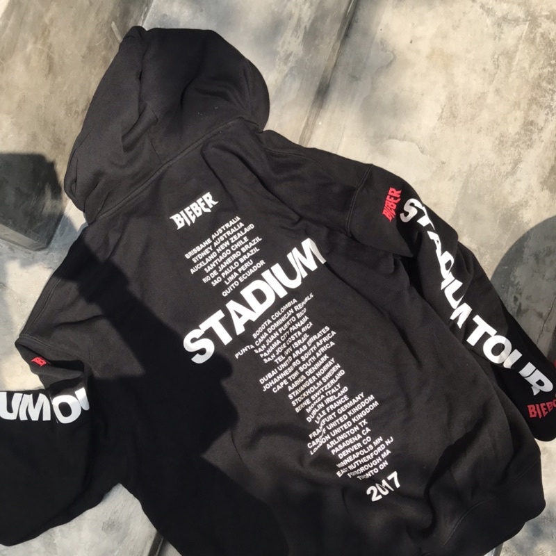 hoodie Justin Bieber Official Merch tour Stadium
