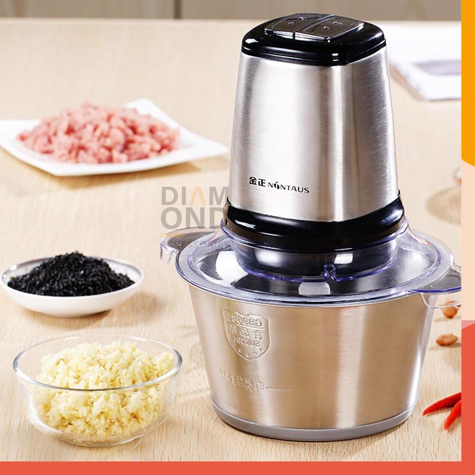 Kejar Kejutan BLENDER DAGING STAINLESS / BLENDER DAGING ELEKTRIK STAINLESS MULTIFUNGSI 2L / CHOPPER BLENDER PENGGILING DAGING STAINLESS / FOOD CHOPPER PROCESSOR STAINLESS / MEAT GRINDER STAINLESS