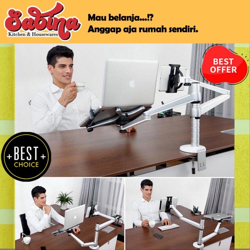 Bracket Laptop Tablet Arm Holder Multifungsi 360 Derajat Adjustable